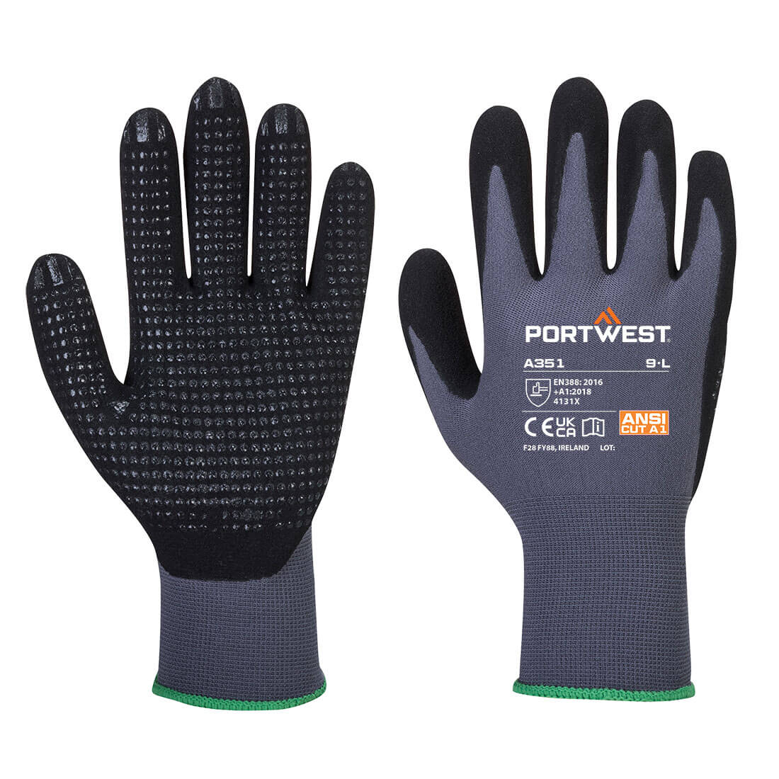 DermiFlex Plus Glove, Grey/Black - NZ Packaging