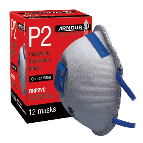 Disposable Charcoal Respirator Mask With Valve, P2 (12) - NZ Packaging
