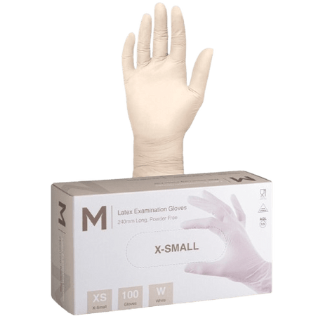 Disposable Latex Gloves, Powder Free, Natural, XS (100) - NZ Packaging