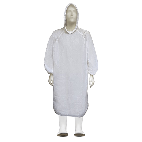 Disposable LDPE Hooded Poncho, White, XL (200) - NZ Packaging