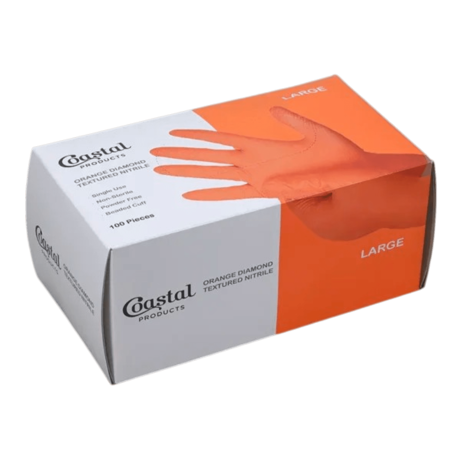 Disposable Nitrile Gloves, Heavy Duty, With Grip, Orange, (100) - NZ Packaging
