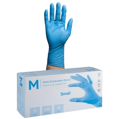 Disposable Nitrile Gloves, Powder Free, Long Cuff, 300mm (100) - NZ Packaging