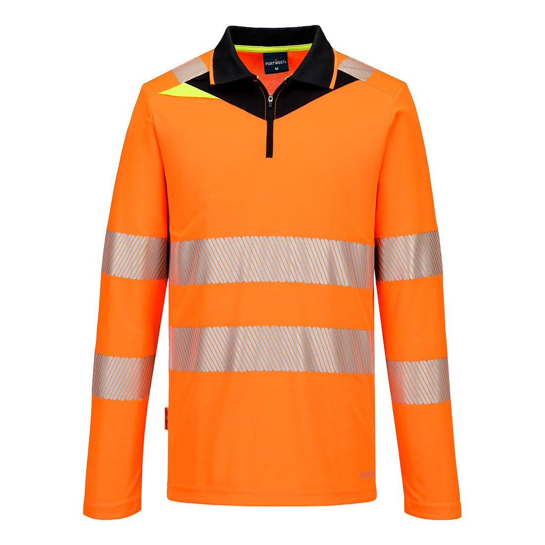 DX4 Hi-Vis Polo Shirt L/S, Orange/Black - NZ Packaging