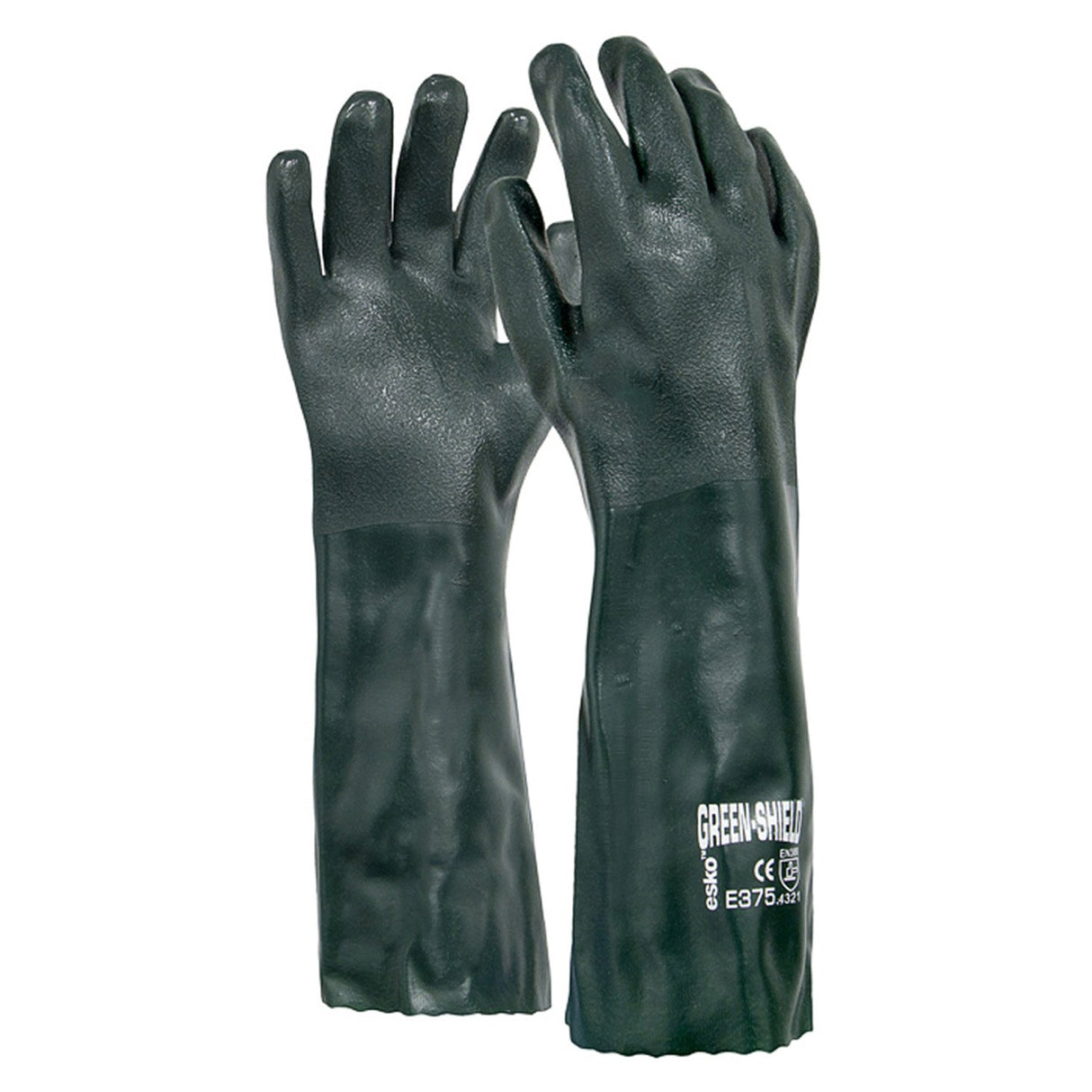 Green Shield, Green Pvc Double Dipped Gauntlet Glove, 45cm
