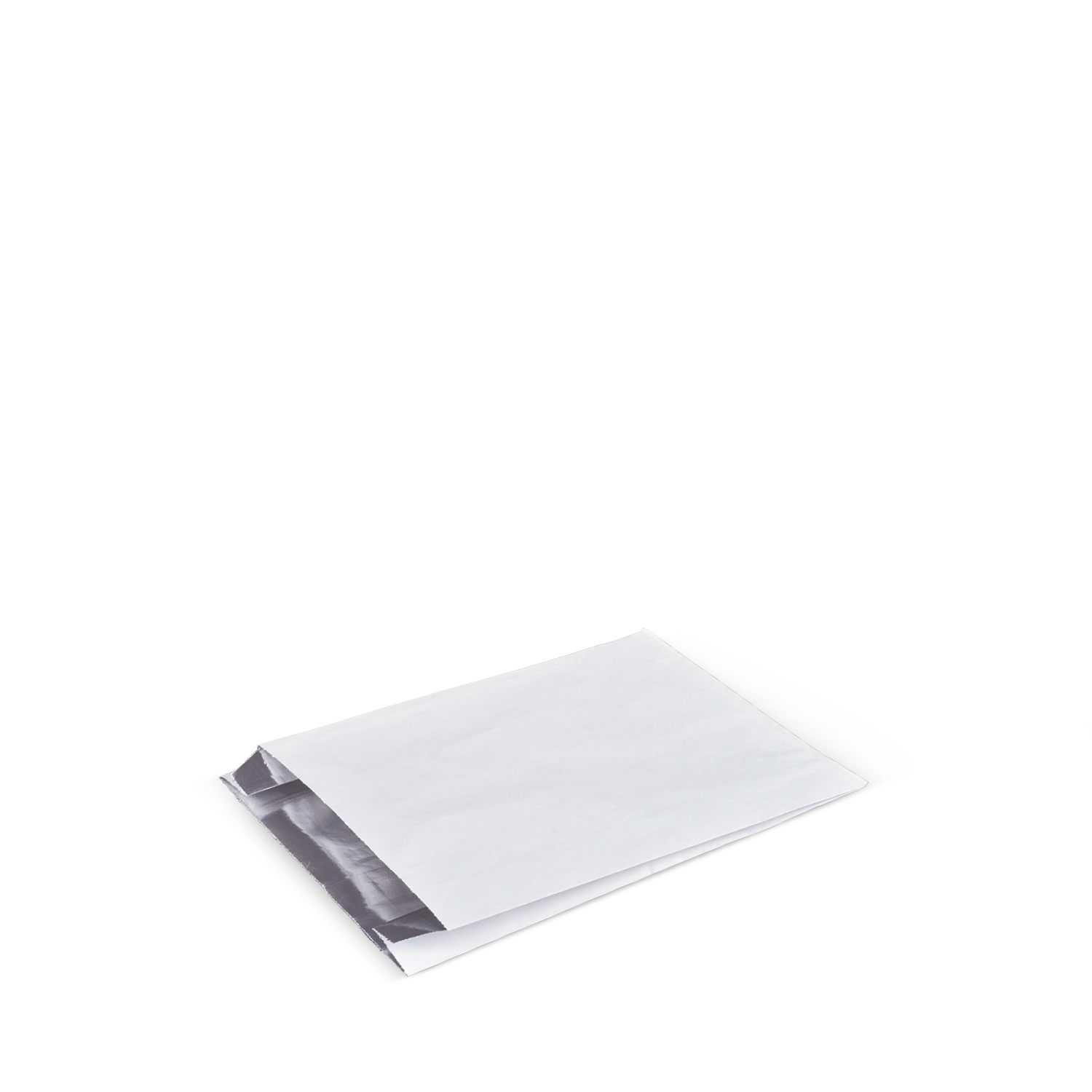 White padded envelope with silver foil lining for secure shipping and packaging