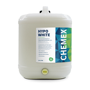 Chemex Hypo-White Sodium Hypochlorite Solution 12%, 20L (DG Class 8)