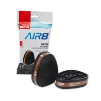 Esko - Air8 A2 Cartridge (Pair) Filters Organic Gas/Vapour - For Twin Filter Respirator, Foil Bag Hangsell Packaging - NZ Packaging