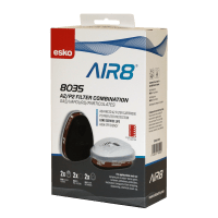 Esko - Air8 A2/P2 Filter Combo (Pair), Gas/Vapours/Particulates, For Twin Filter Respirator - NZ Packaging