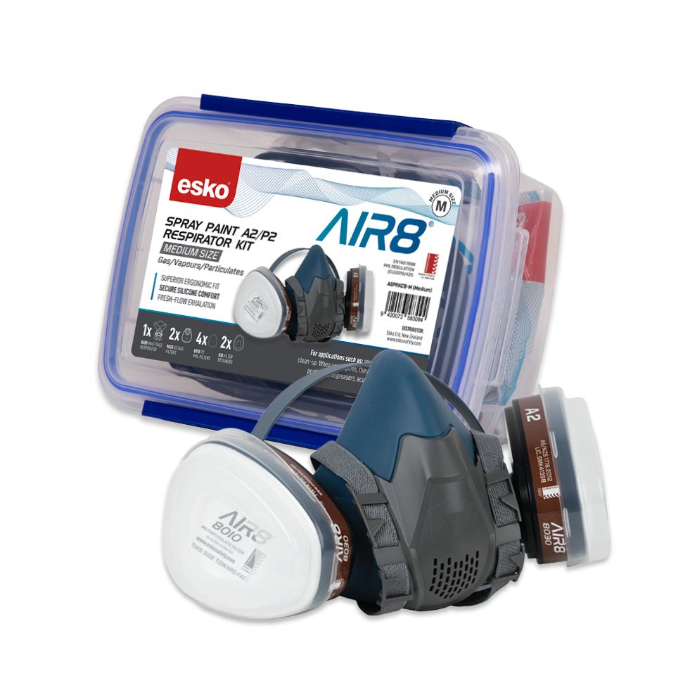 Esko - Air8 Spray Paint Respirator A2/P2 Clip Box Kit - NZ Packaging