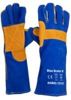 Esko Blue-Brute Blue/Gold Welders Glove, Palm & Knuckle Bar, Kevlar Stitched Lined, Welted, 406mm Long, Premium Quality - NZ Packaging