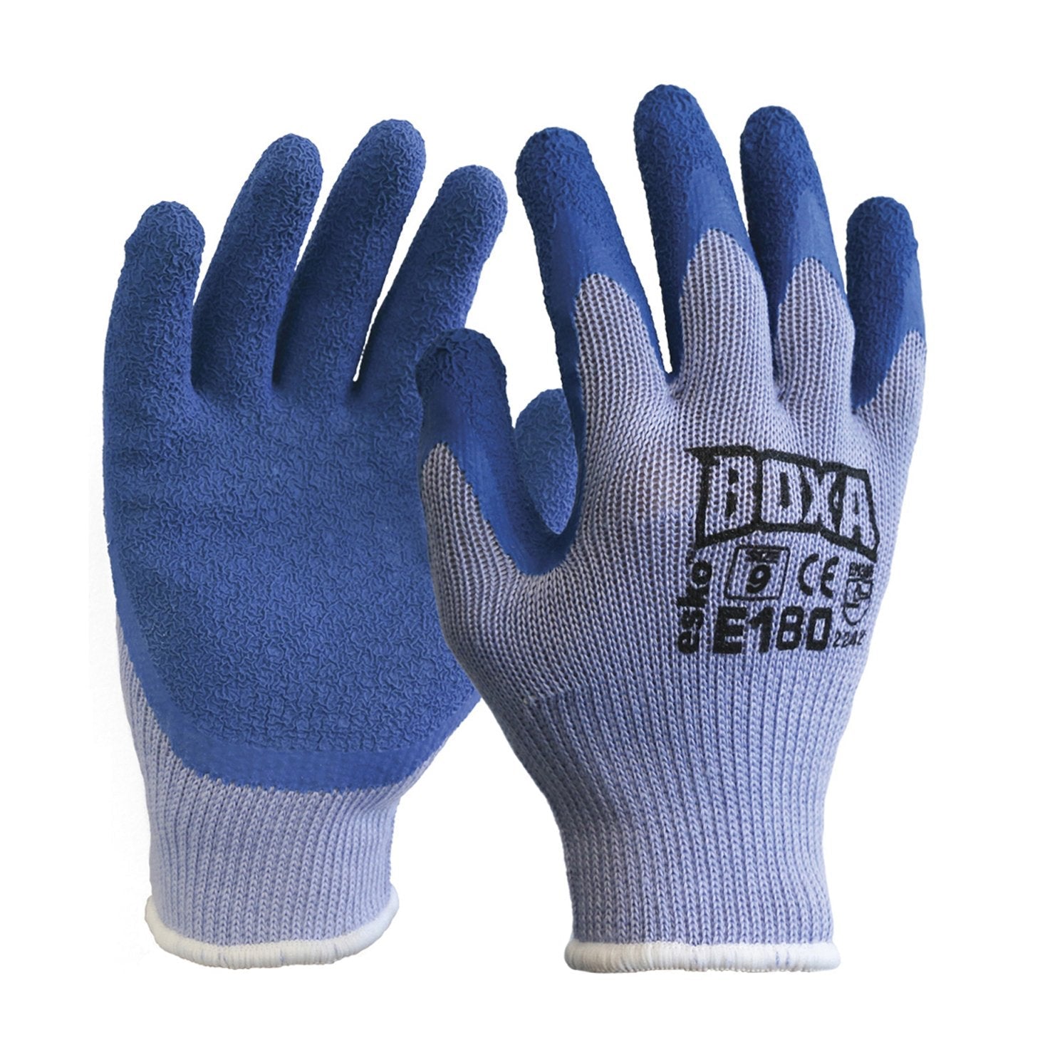 Esko Boxa Blue Heavy Duty Crinkle Coat Latex Glove, Blue 10 Gauge Liner, Grey Cuff - NZ Packaging
