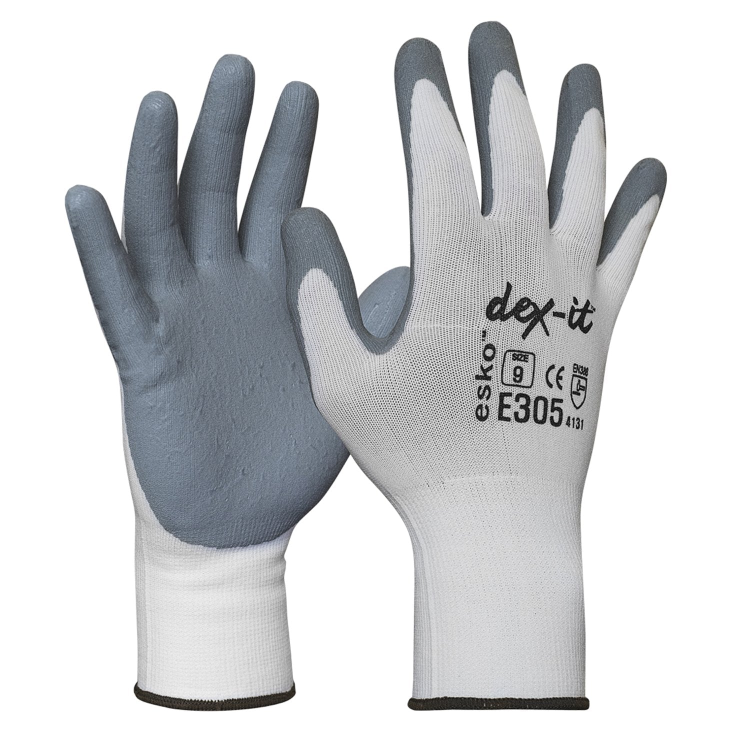 Esko Dex-It Glove, Grey Foam Nitrile Coating On White Nylon Liner - NZ Packaging