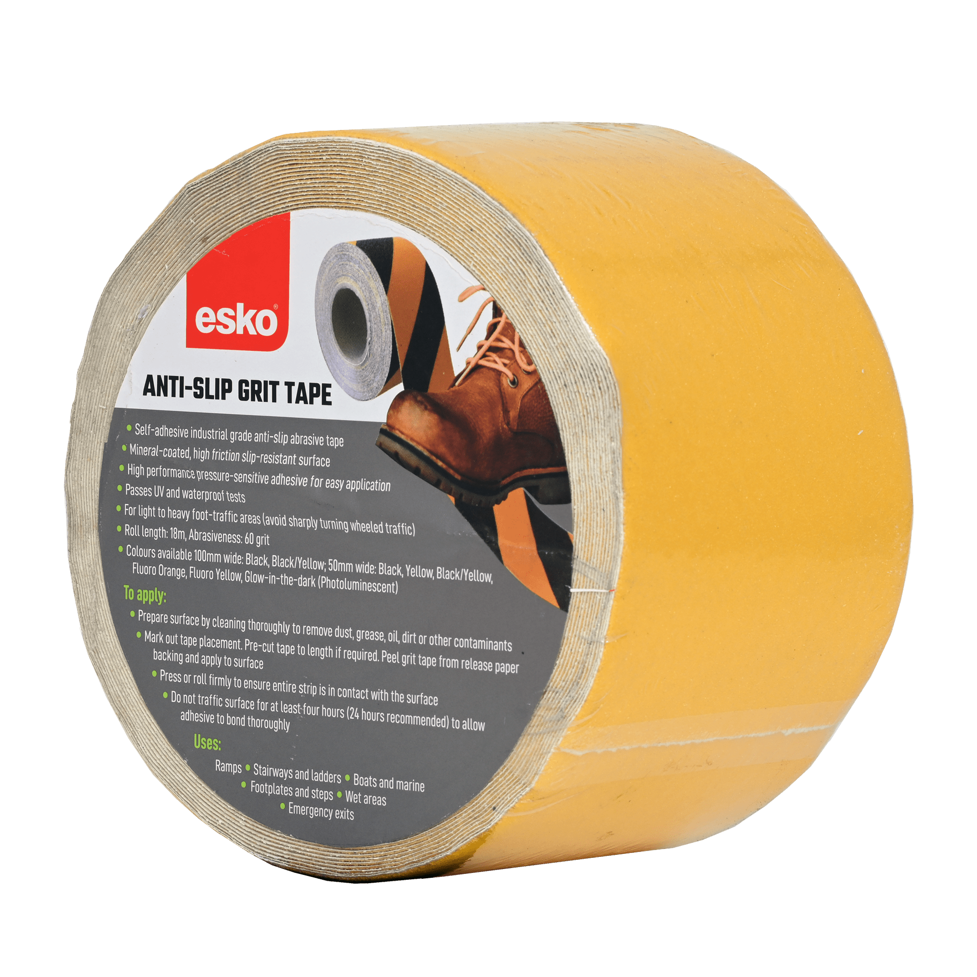 Esko Grit Tape Yellow 50mm X 18m - NZ Packaging