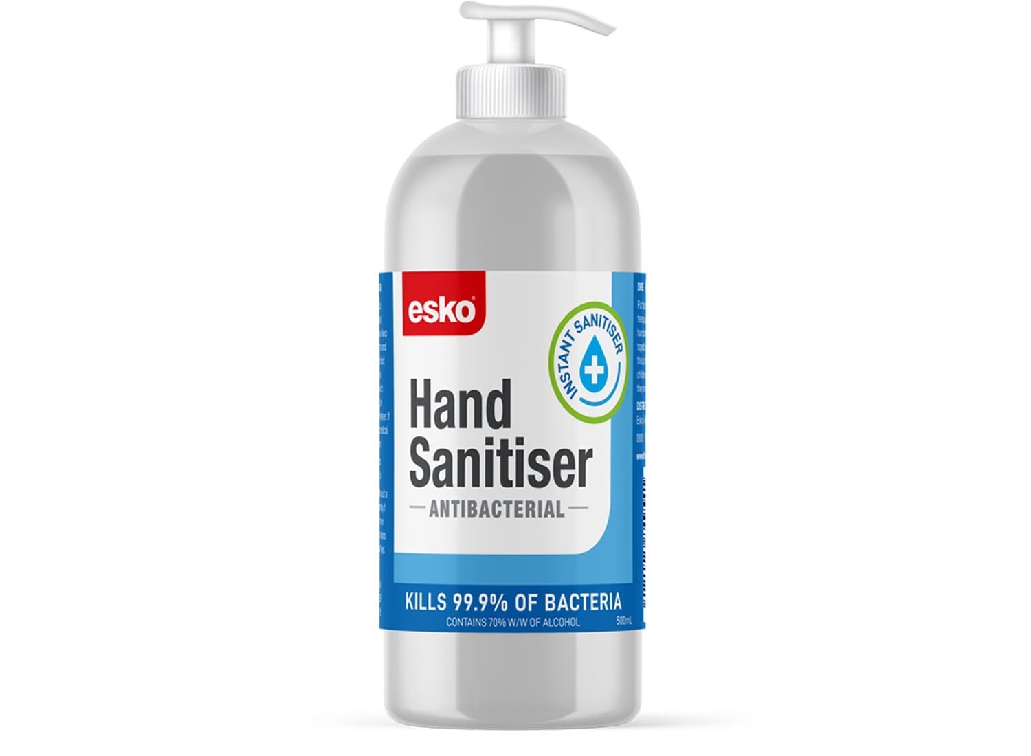 Esko Hand Sanitiser Gel (70% Alcohol), 500ml Pump Bottle - NZ Packaging