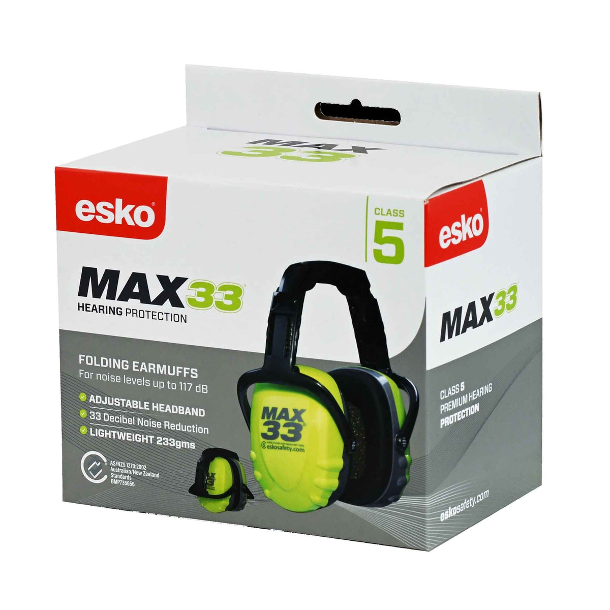 Esko Max33 Folding Earmuff Class 5, 33db, As/Nzs 1270:2002 - NZ Packaging