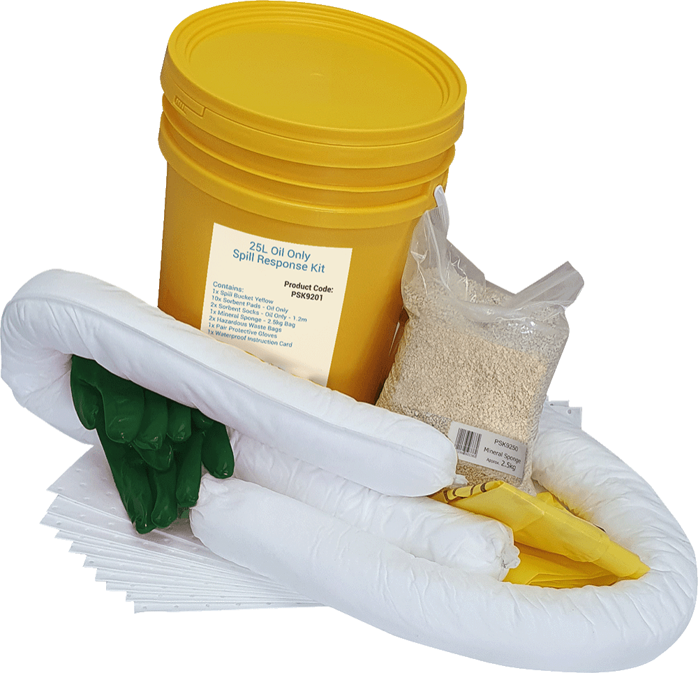 Esko - Oil/Fuel Spill Kit - 25l Workshop (Bucket) Yellow - NZ Packaging