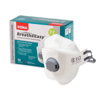 Esko - P2 Flat Fold Respirator With Valve, Box Of 10 (Teal Box) - NZ Packaging