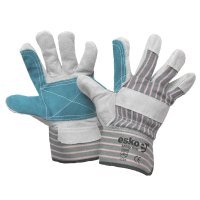 Esko Reinforced Heavy Duty Leather/Cotton Glove, Safety Cuff, 'A' Grade - NZ Packaging