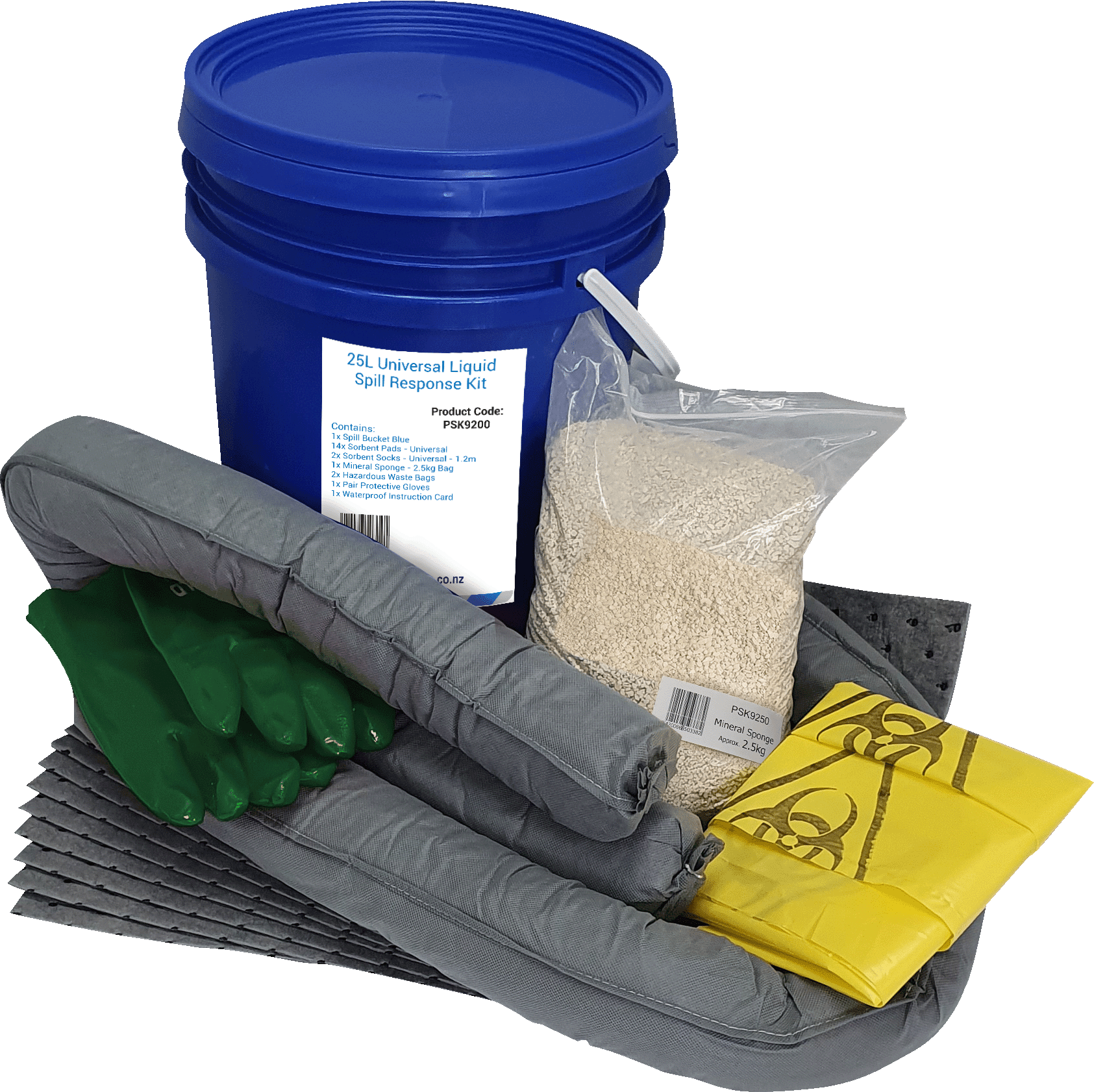 Esko - Universal Spill Kit - 25l Workshop (Bucket) Blue - NZ Packaging