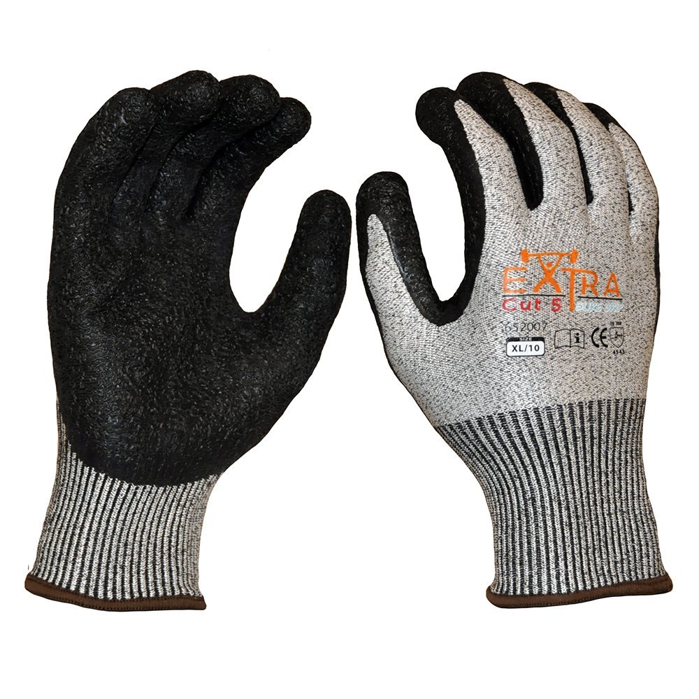 Extra Cut 5 Sure Grip, Black Crinkle Latex Coating - NZ Packaging