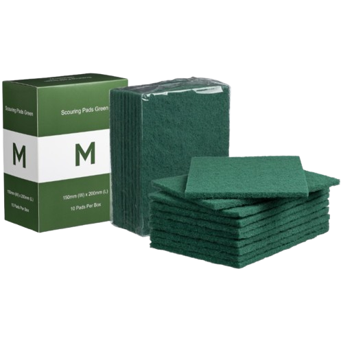 Hand Pad Scourer 150mm x 200mm x 8mm Heavy Duty Green (10)