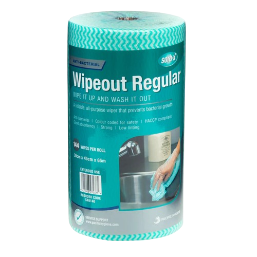 Wiping Cloths 30cm x 45cm x 65m POR Sorb-X Wipeout Regular Green