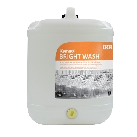 Kemsol Bright Wash Non-Caustic Auto-Dish and Glass Washing Liquid 20L