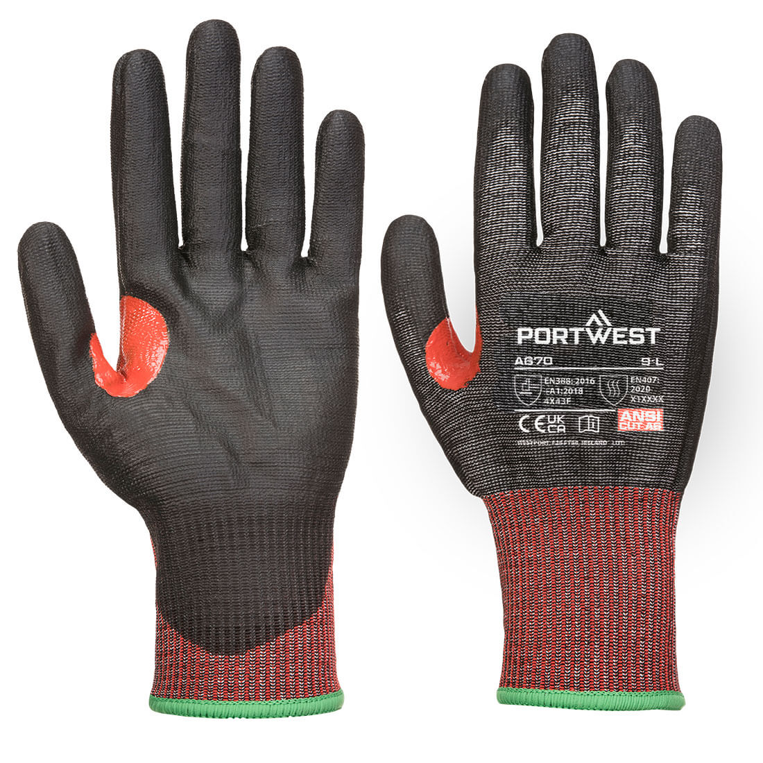 CS Cut F13 PU Glove, Black, XXL