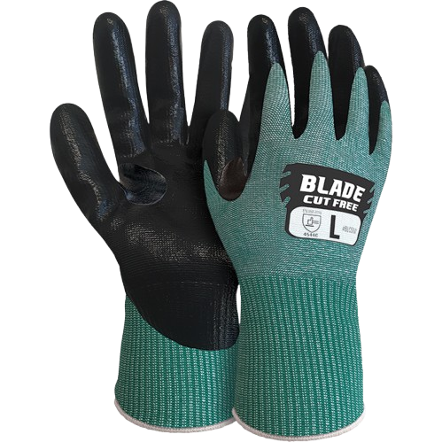 Cut 5 Flat Nitrile Open Back Gloves, Large