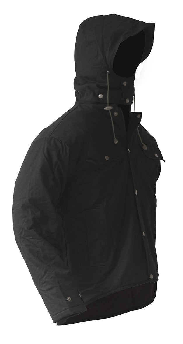 Caution Hooded Oilskin Long Sleeve Jacket
