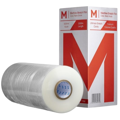 Machine Wrap Nano Stretch Film, Clear, 500mm X 2500m X 12mu