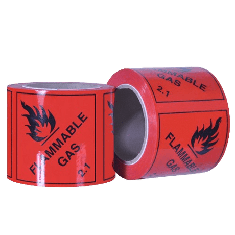 Flammable Gas 2.1, Rippa Label, 96mm X 100mm X 50m - NZ Packaging