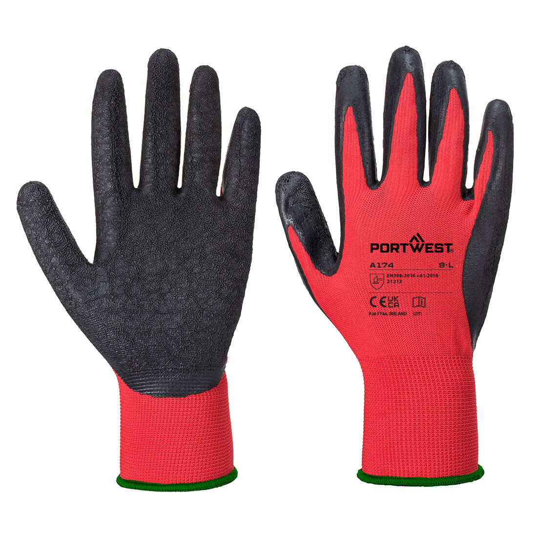 Flex Grip Latex Glove, Red/Black - NZ Packaging