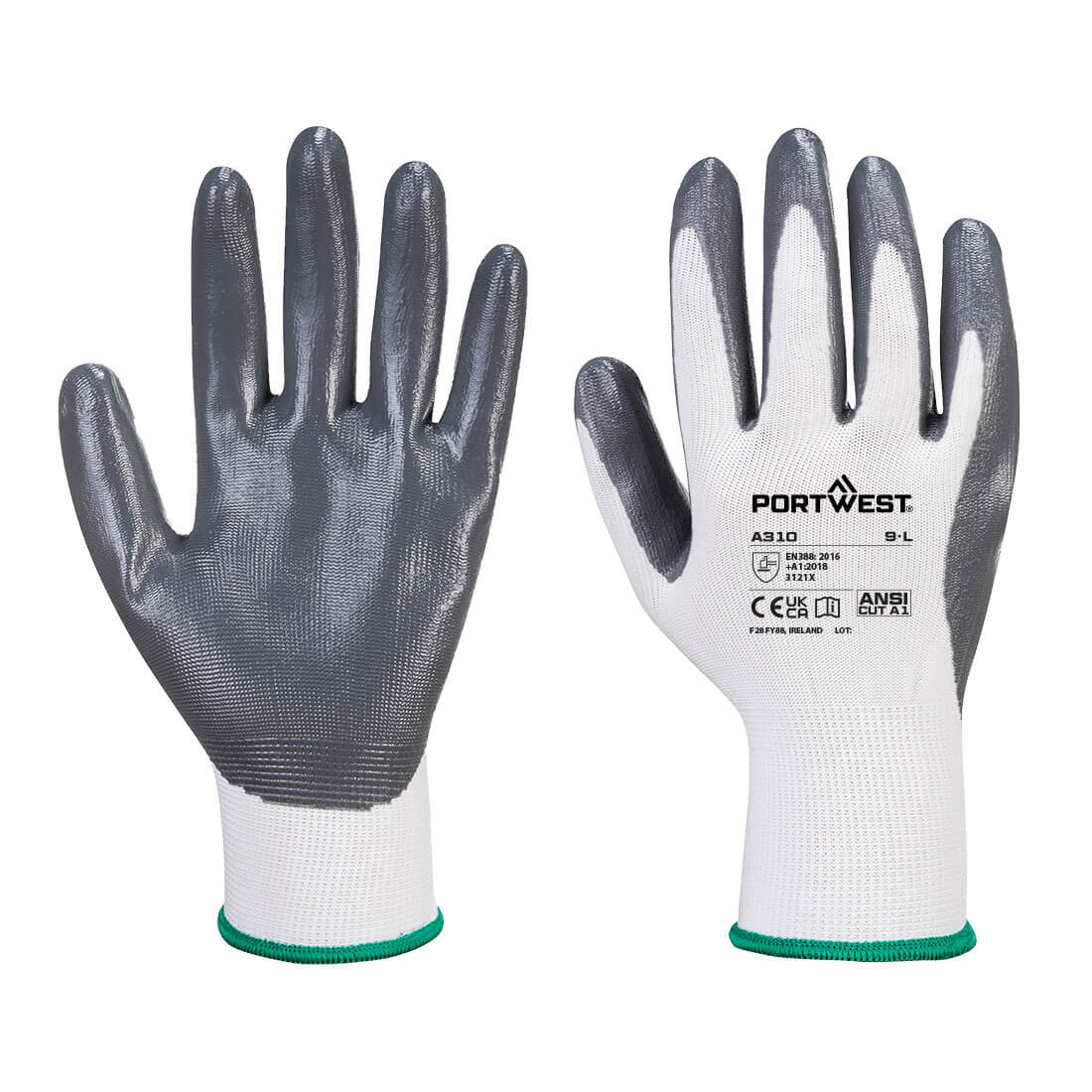 Flexo Grip Nitrile Glove, Grey/White - NZ Packaging