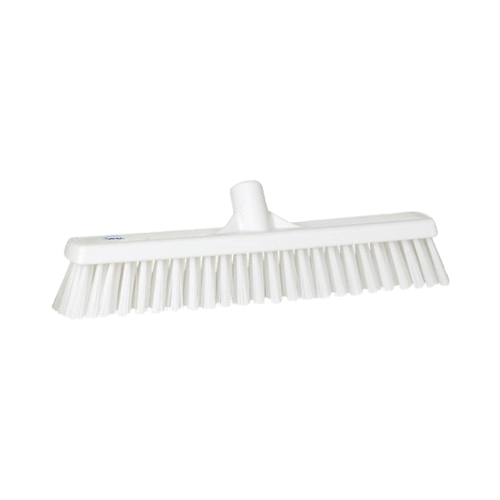 Floor Broom, Vikan , White, 120mm X 410mm X 90mm, Soft/Hard Bristles - NZ Packaging