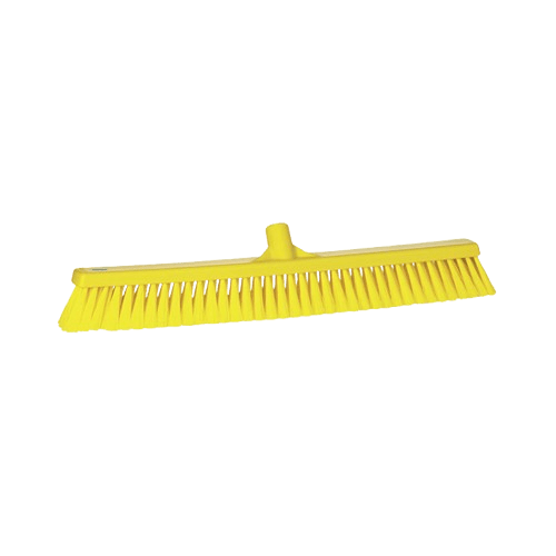 Floor Broom, Vikan , Yellow, 125mm X 610mm X 65mm, Medium Bristles - NZ Packaging
