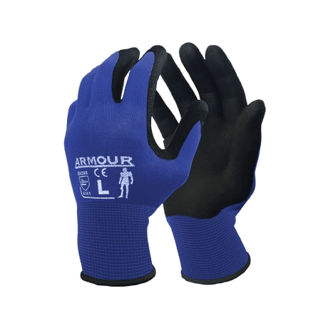 Foam Nitrile Open Back Gloves, Blue, Medium - NZ Packaging