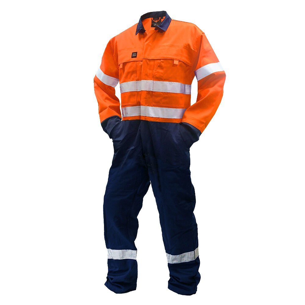 Fr Overall, 240 Gsm.88/12 11 Cal, Oran/Navy D/N Au - NZ Packaging