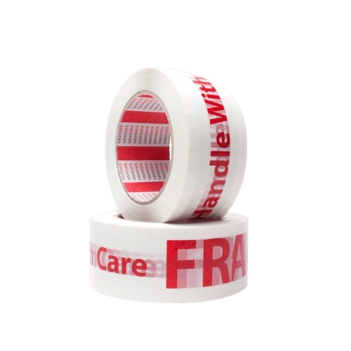 Fragile Handle With Care Hand Tape, Red On White, 48mm x 100m - NZ Packaging