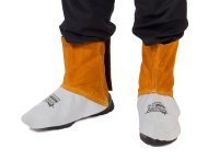 Fusion Chrome Leather Welders Spats, Velcro Fastening, Kevlar Stitched, One Size Fits All - NZ Packaging