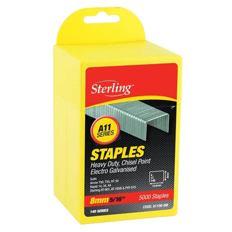 Galvanised Heavy Duty Chisel Point Staples 140/8 (5000) - NZ Packaging