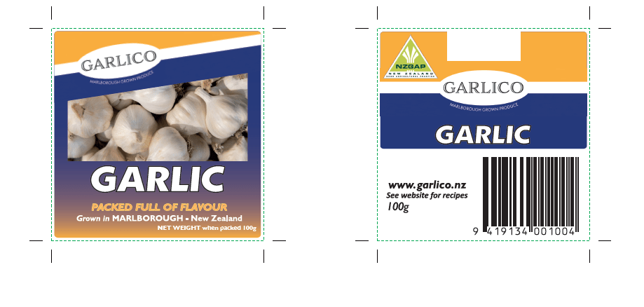 Garlic Tag, 100gm - NZ Packaging