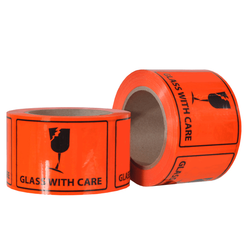 Glass With Care, Rippa Label, 72mm X 100mm X 66m - NZ Packaging