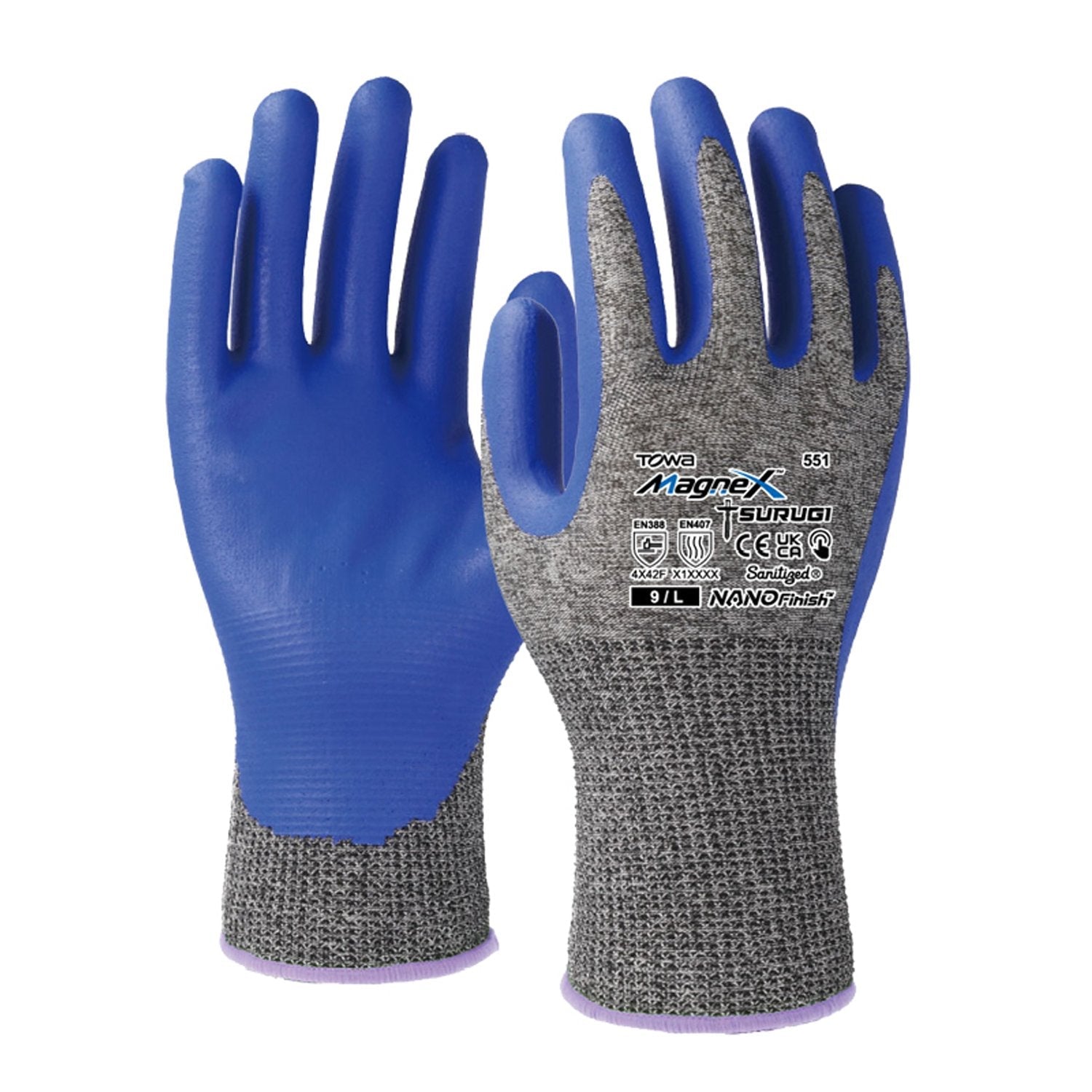 Glove Magnex 551, Cut F Level Glove, Touchscreen Nanofinish Nitrile Coating - NZ Packaging