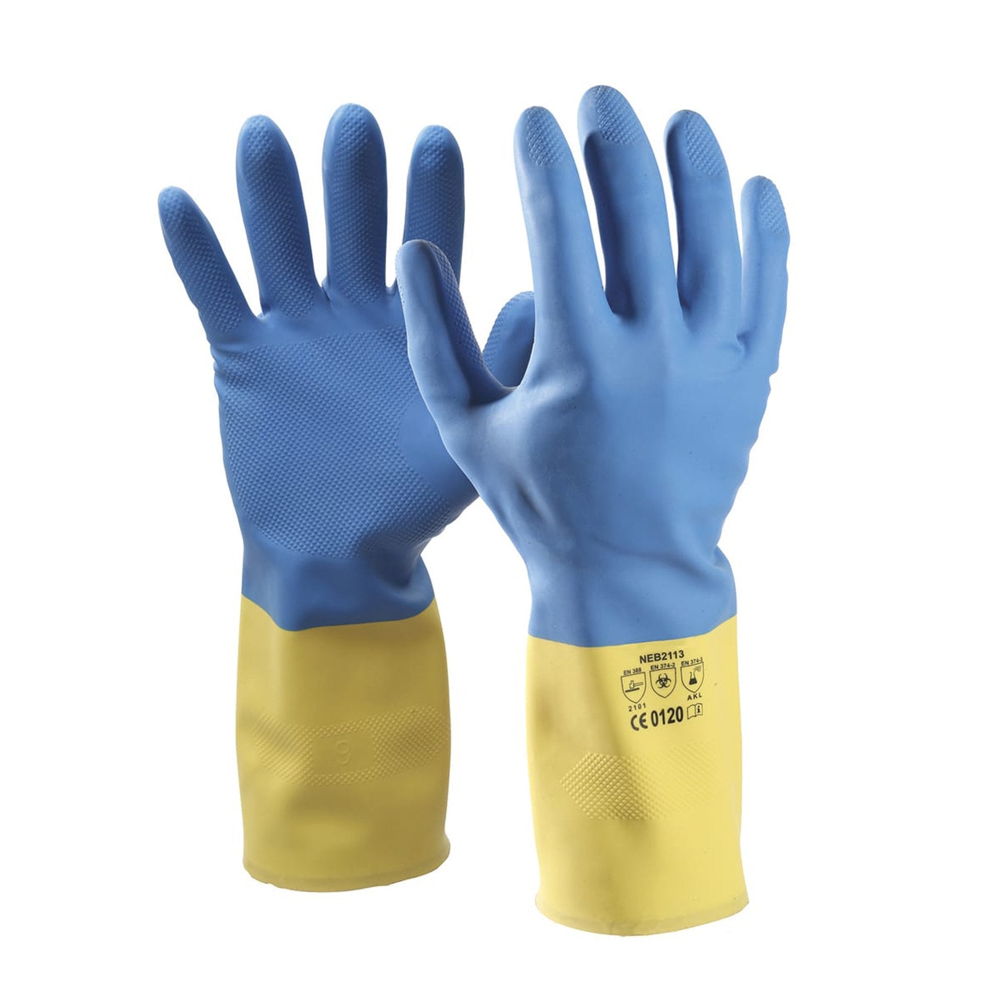 Gloves Blue Neoprene On Yellow Latex - NZ Packaging