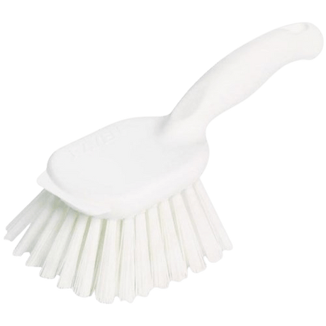 Gong Brush, Short Handle, White - NZ Packaging