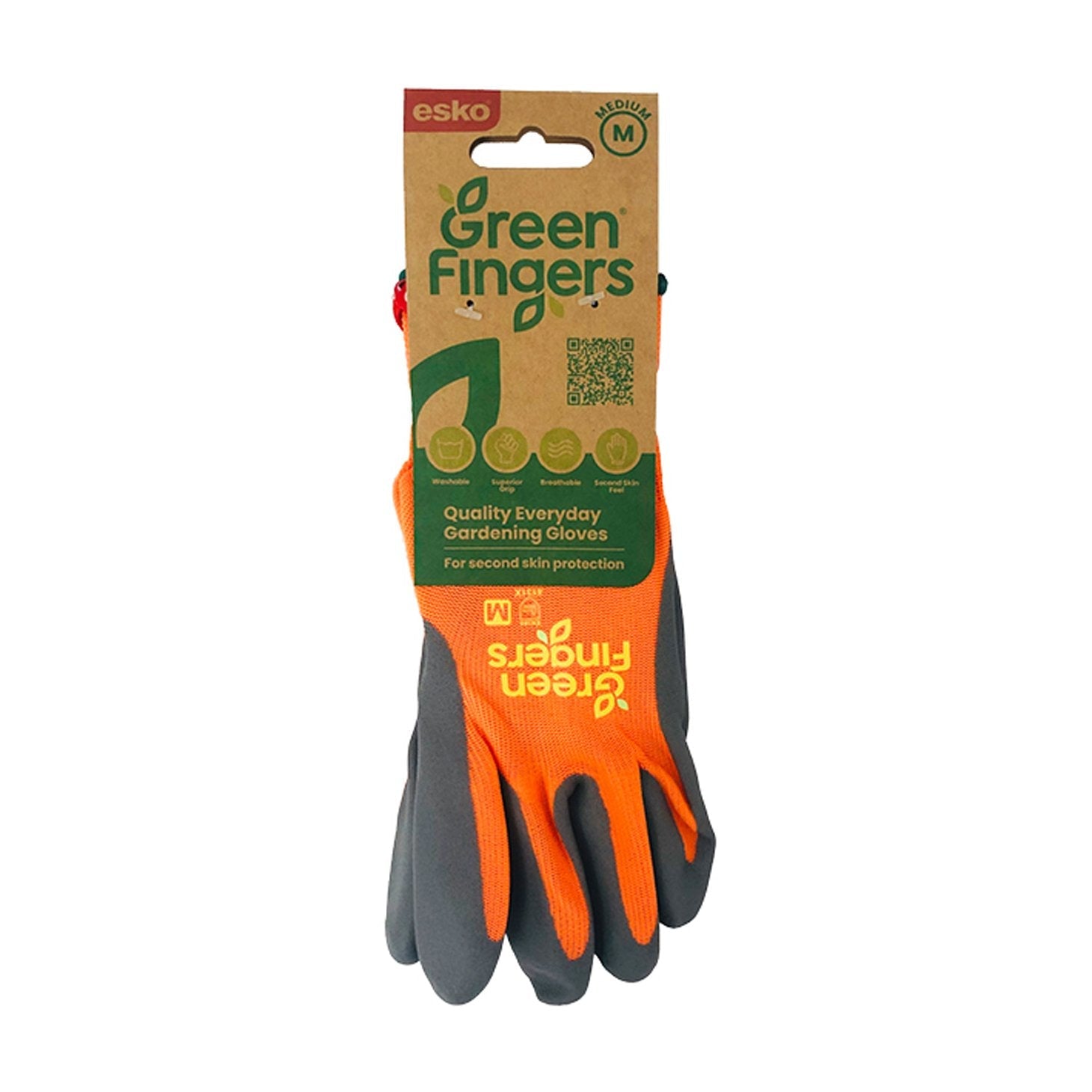 Green Fingers Orange Nylon Liner, Grey Foam Nitrile Coated, Header-Carded - NZ Packaging