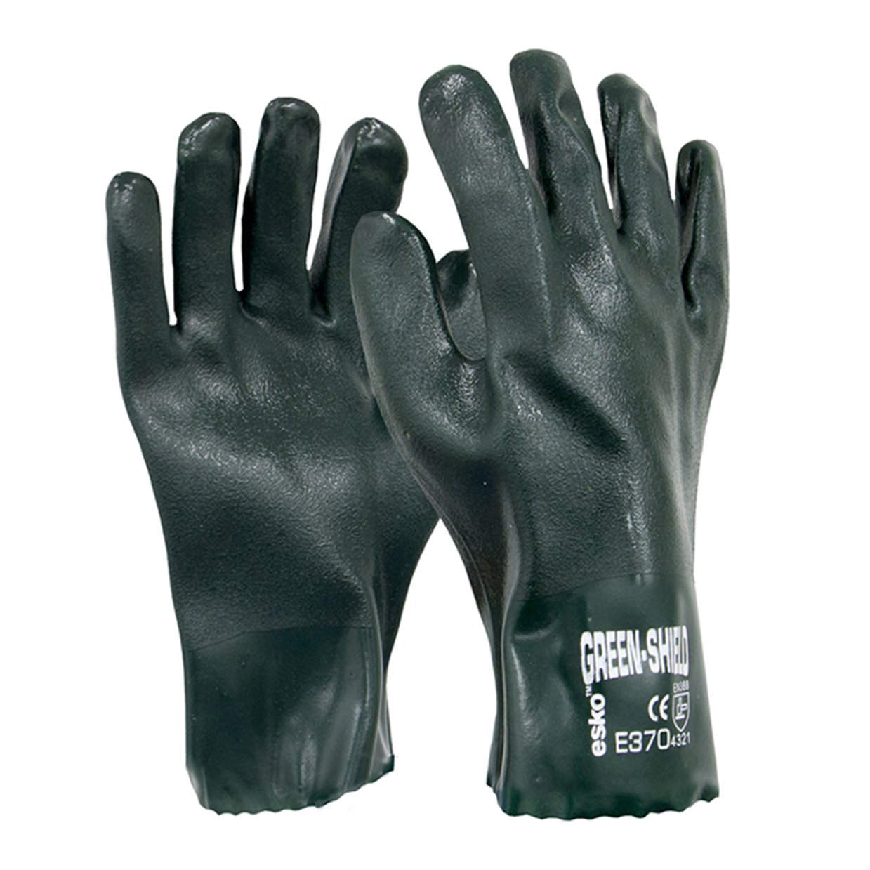 Green Shield, Green Pvc Double Dipped Gauntlet Glove, 27cm - NZ Packaging