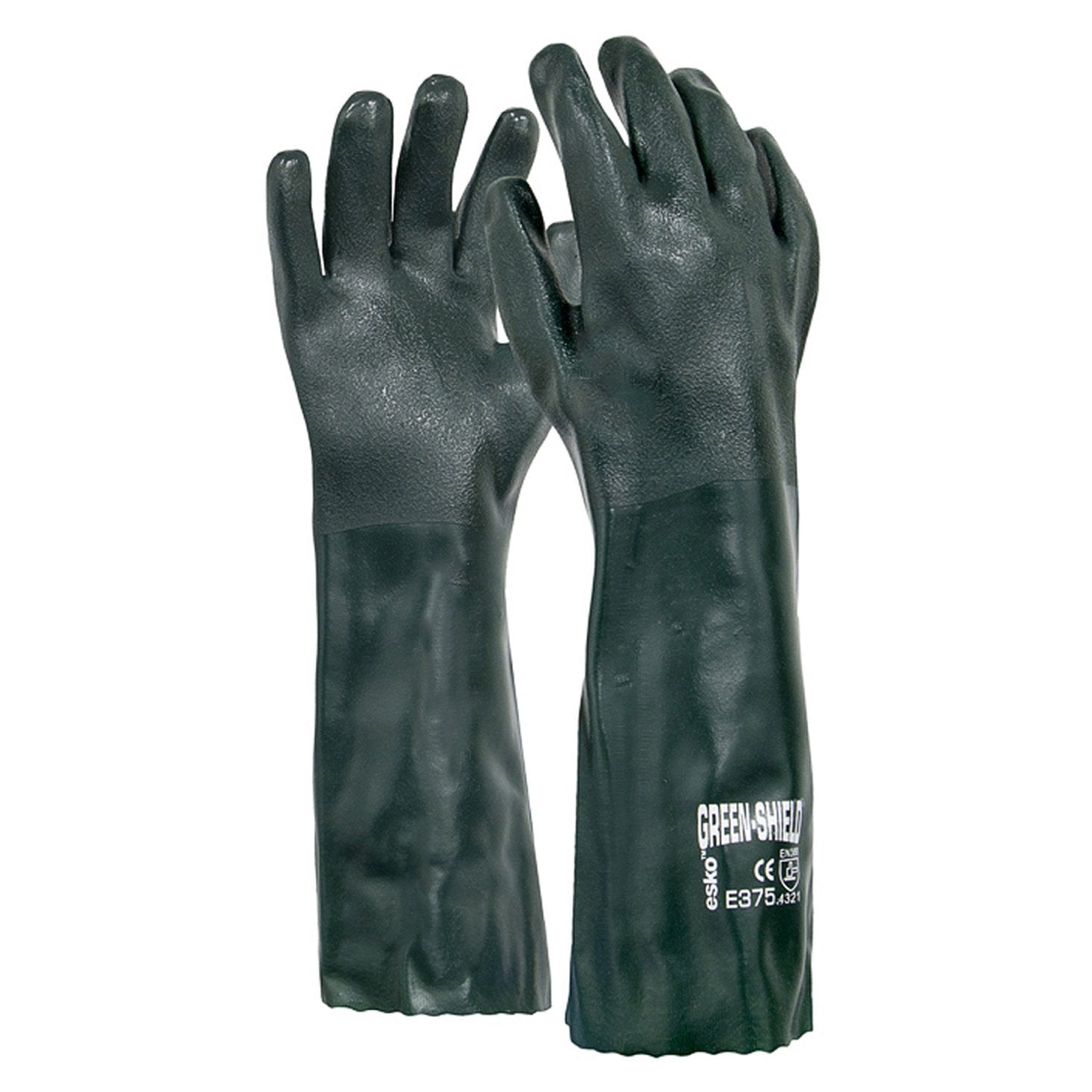 Green Shield, Green Pvc Double Dipped Gauntlet Glove, 45cm - NZ Packaging