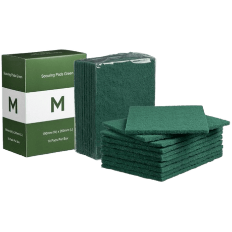 Hand Pad Scourer 150mm x 200mm x 8mm Heavy Duty Green (10) - NZ Packaging